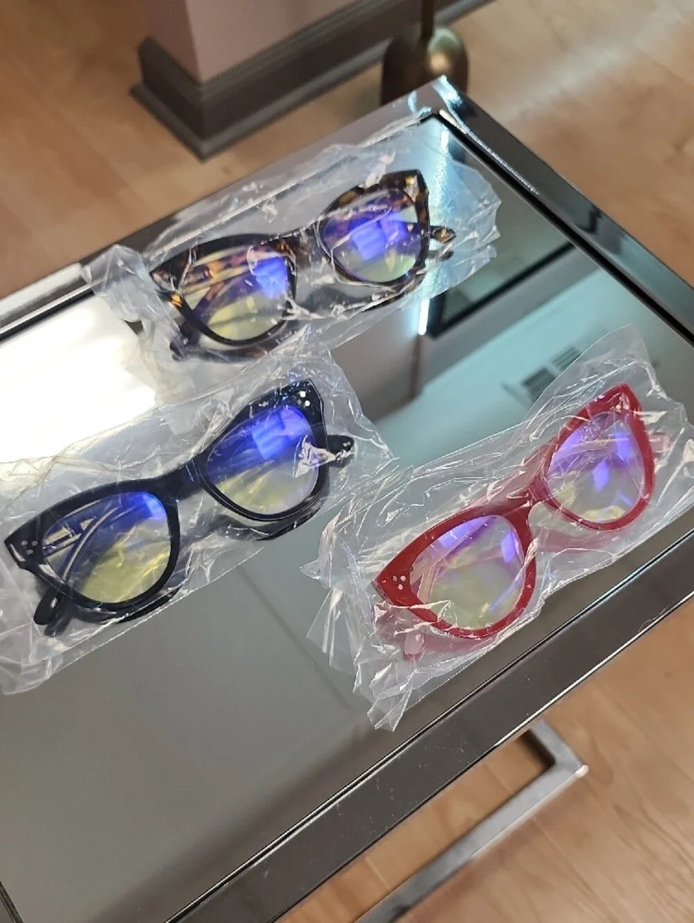 Cat Eye Sunglasses Set - Tortoise, Black, & Red Frames